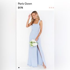 XS Steel Blue Show Me Your MuMU Paris Gown Bridesmaid Dress *Sash Not Available*